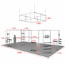 9x6m Island Booth Kit with Hexagon Lounge Shelving & 4 Counters