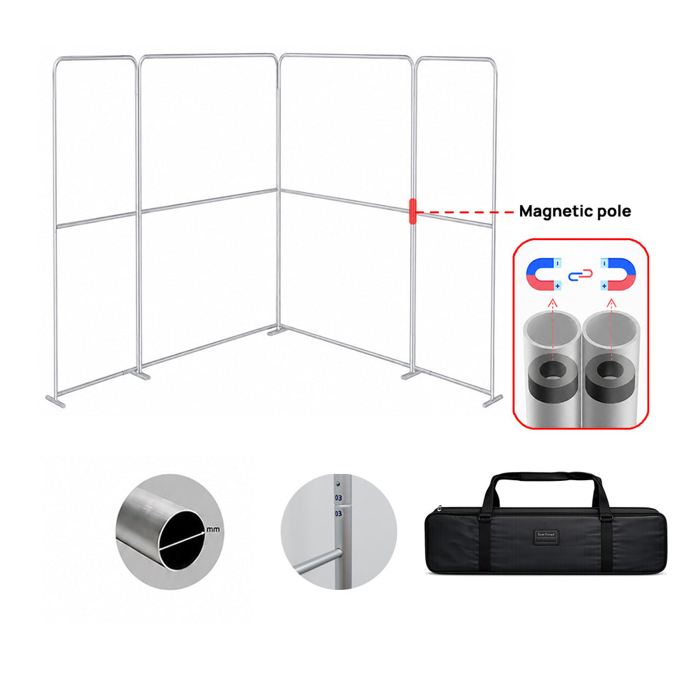 3x3m Magnetic Fabric Backwall Kit with Full-Width Graphic