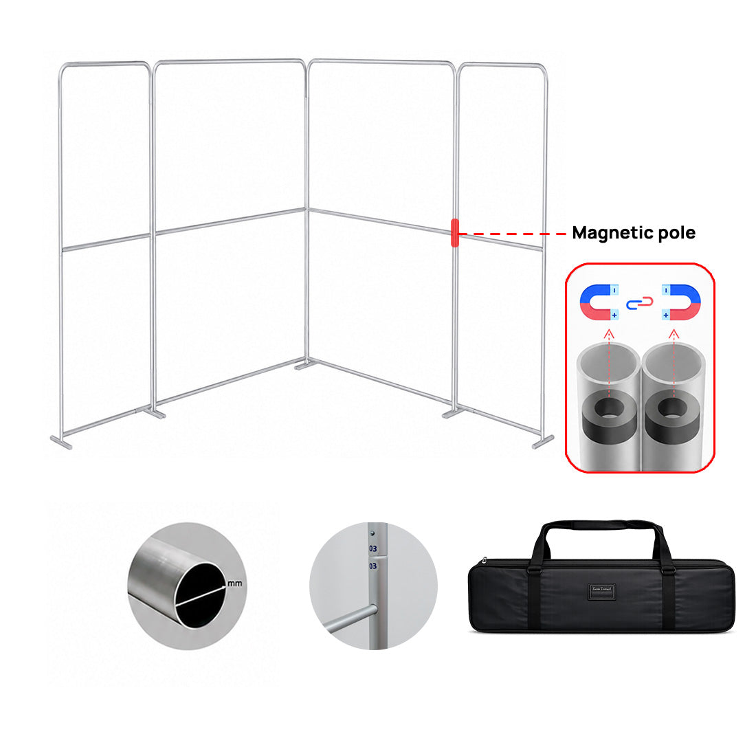 3x3m Magnetic Fabric Backwall Kit with Full-Width Graphic