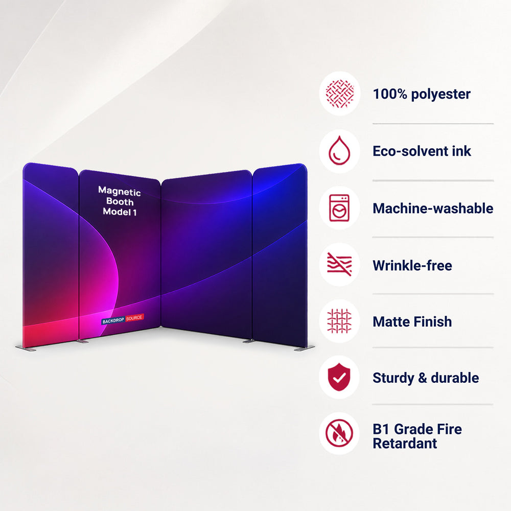 3x3m Magnetic Fabric Backwall Kit with Full-Width Graphic