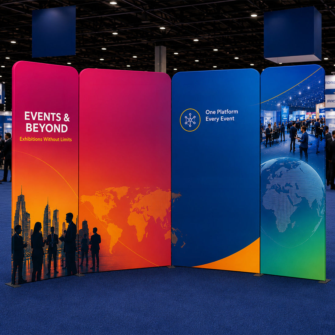 3x3m Magnetic Fabric Backwall Kit with Full-Width Graphic