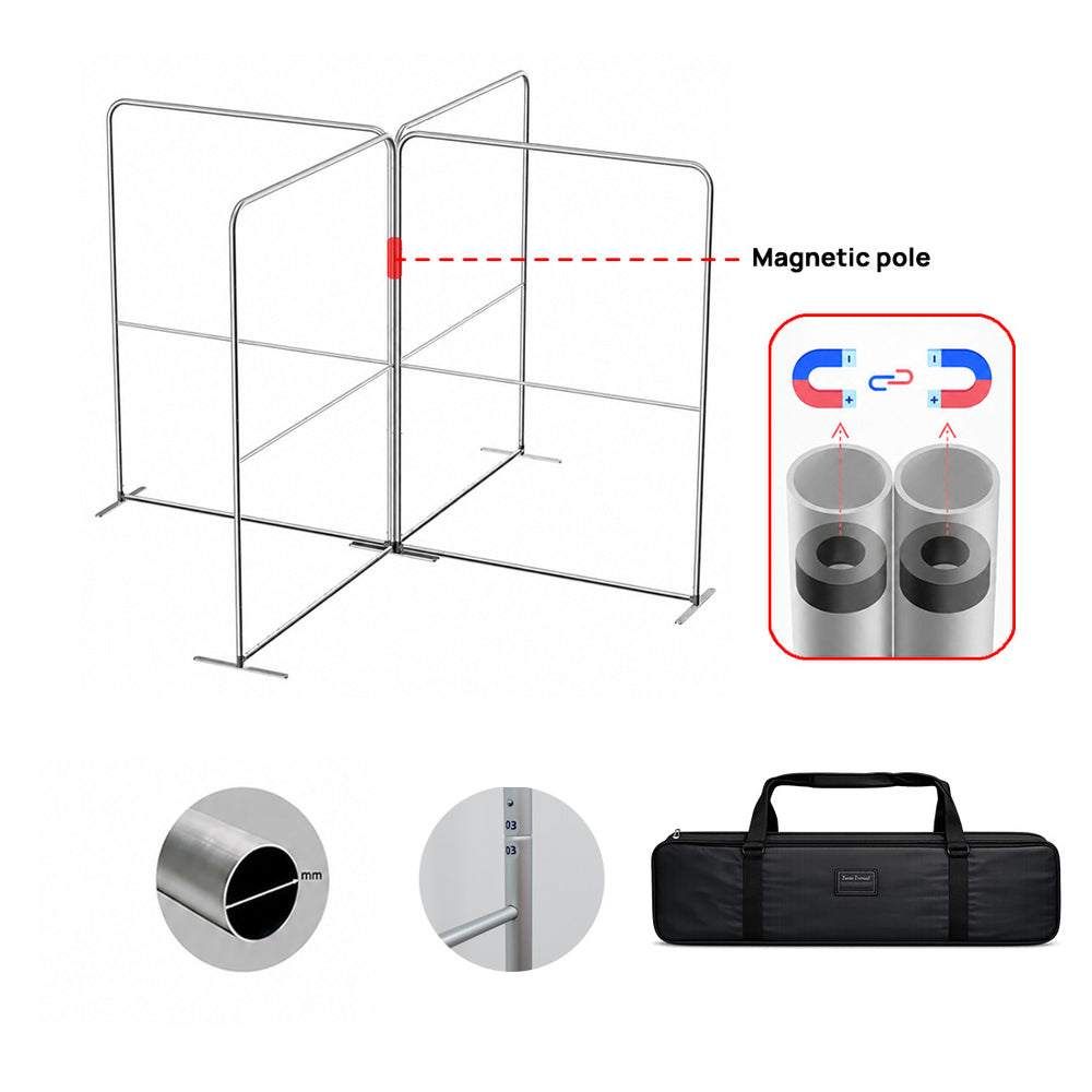 4x4m Magnetic Fabric Booth Wall with 4 Panels
