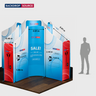 4x4m Magnetic Fabric Booth Wall with 16 Panels