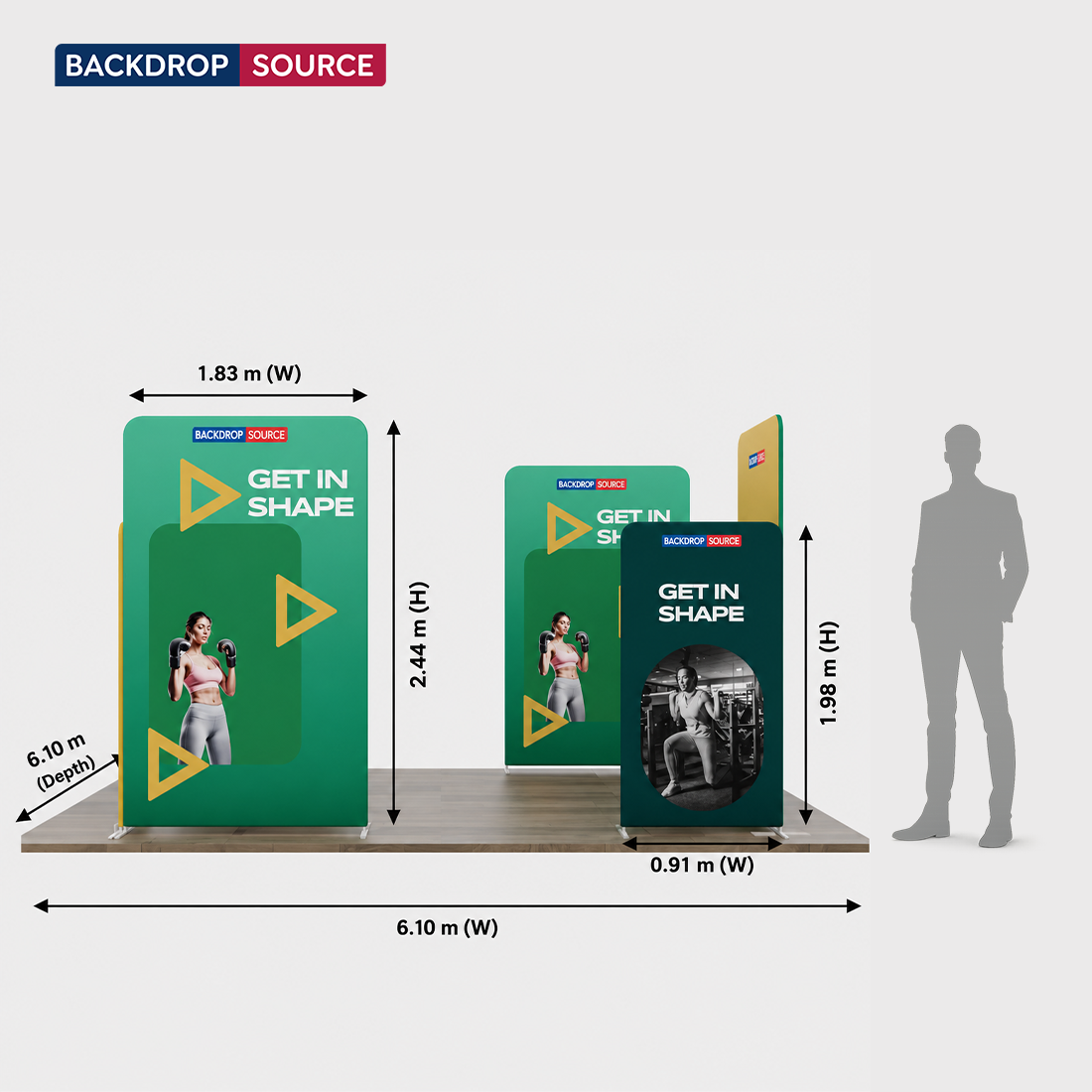 6x6m Magnetic Fabric Booth Wall with 8 Straight Panels