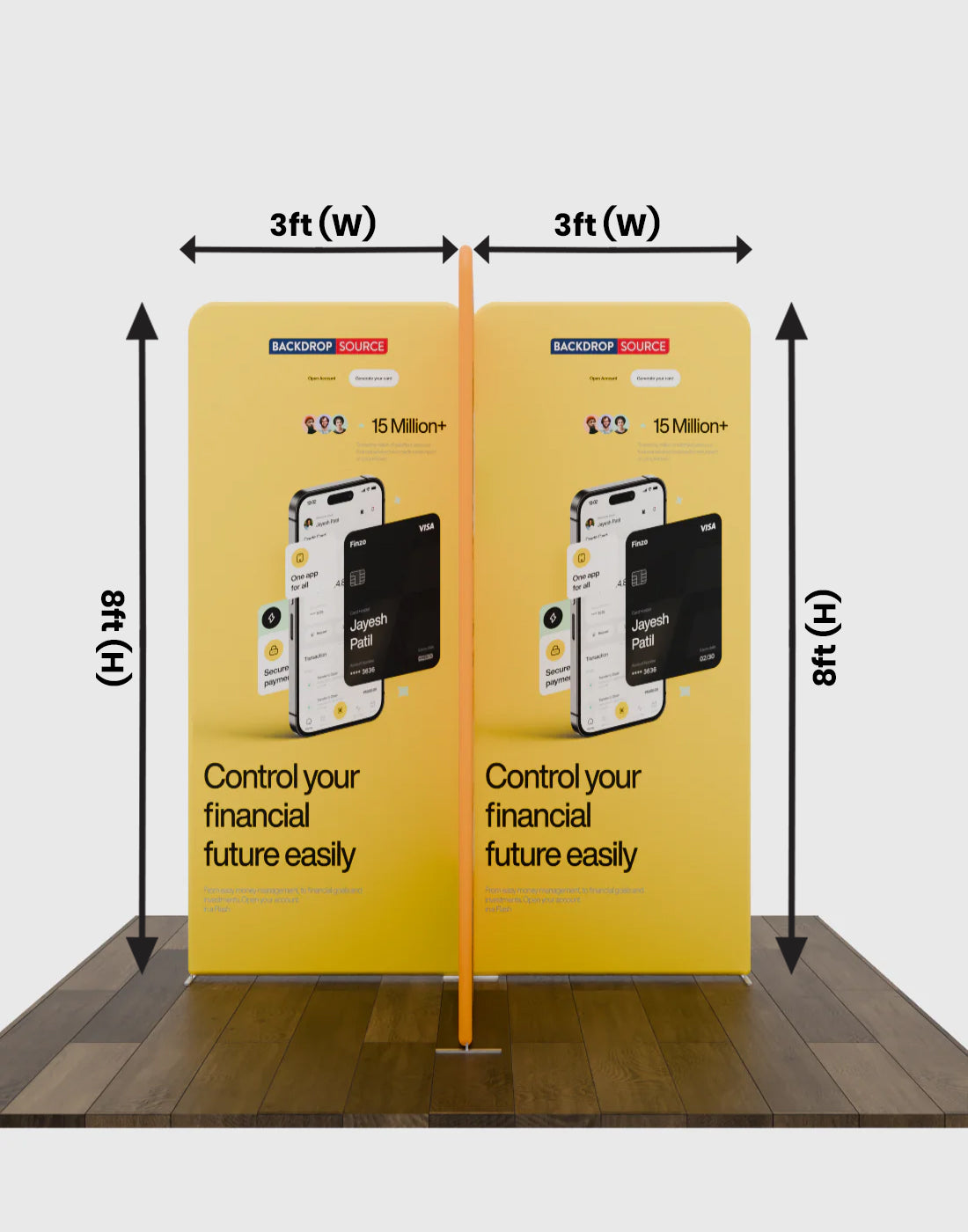2x2m Magnetic Fabric Straight Backwall Display