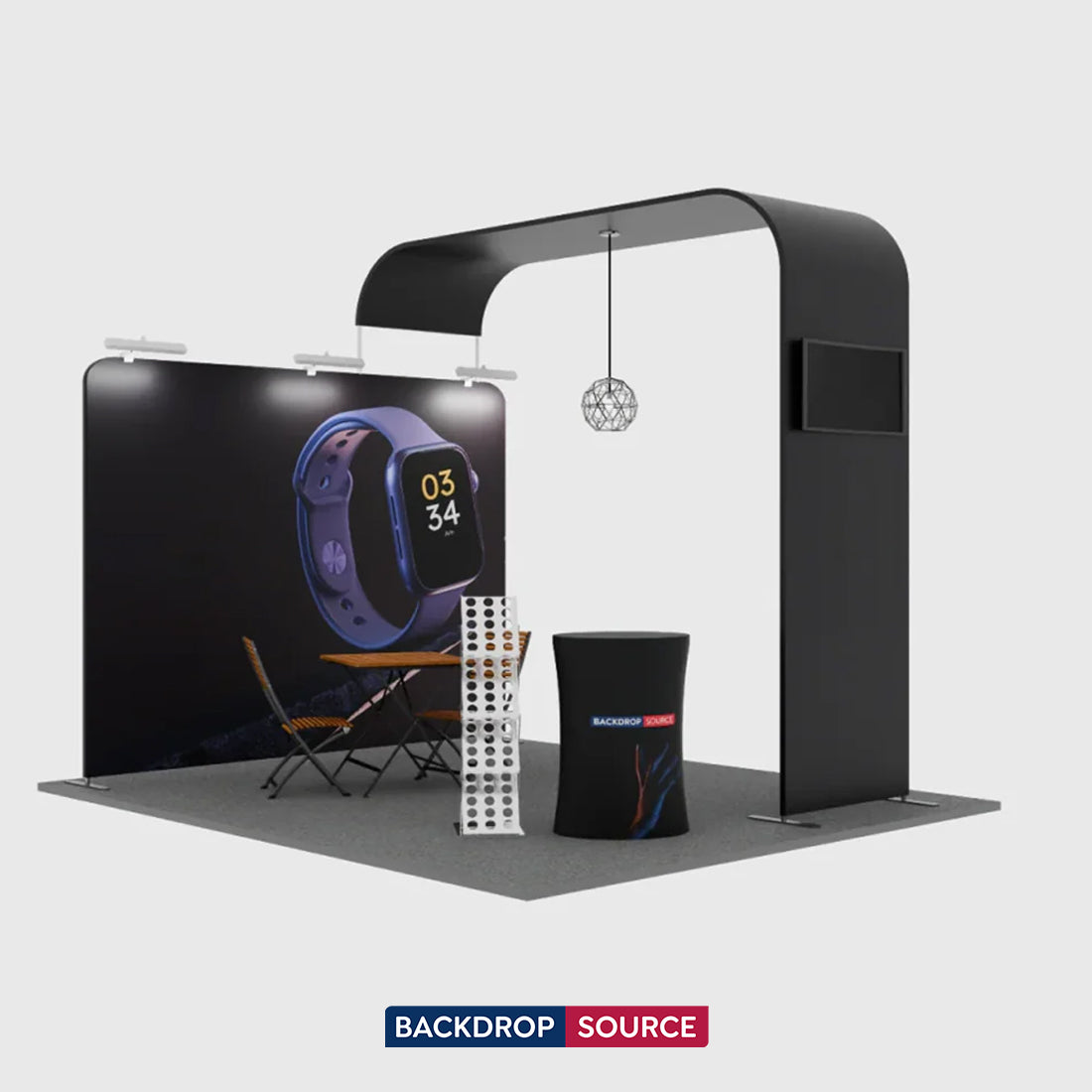 Modular L Arch TV Display Exhibition Kit for 3m Wide Booths