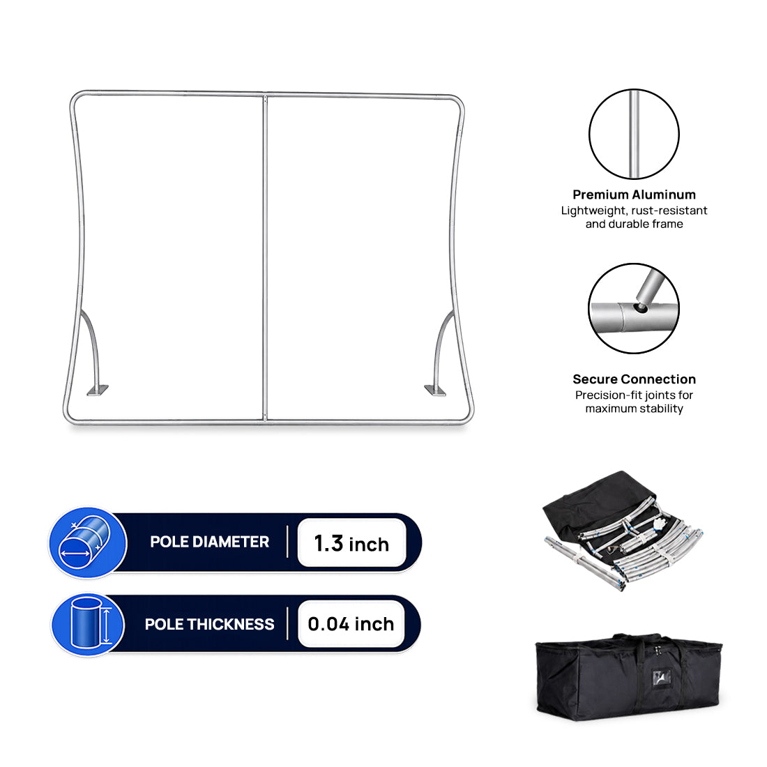Modular U-Shape Fabric Display Stand