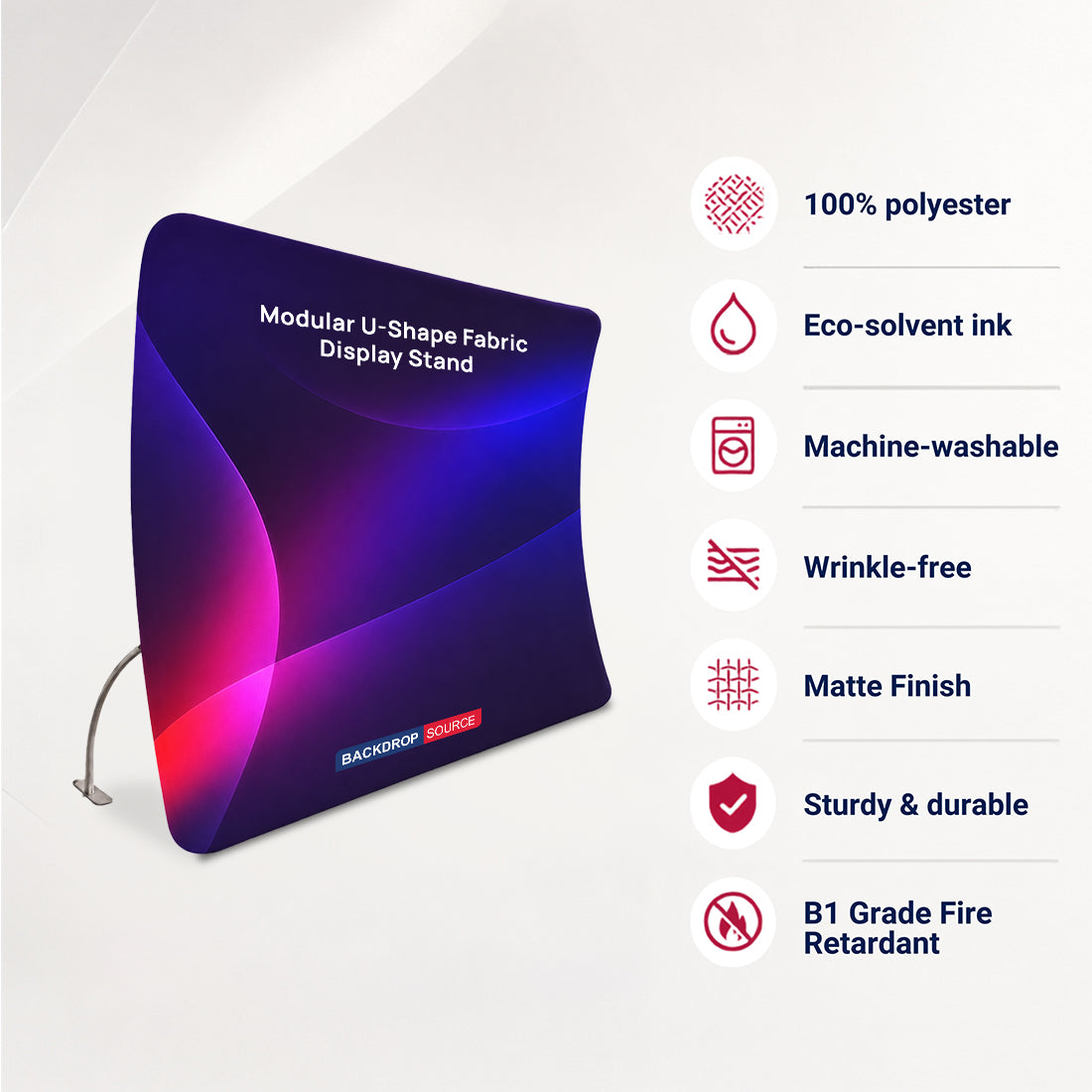 Modular U-Shape Fabric Display Stand
