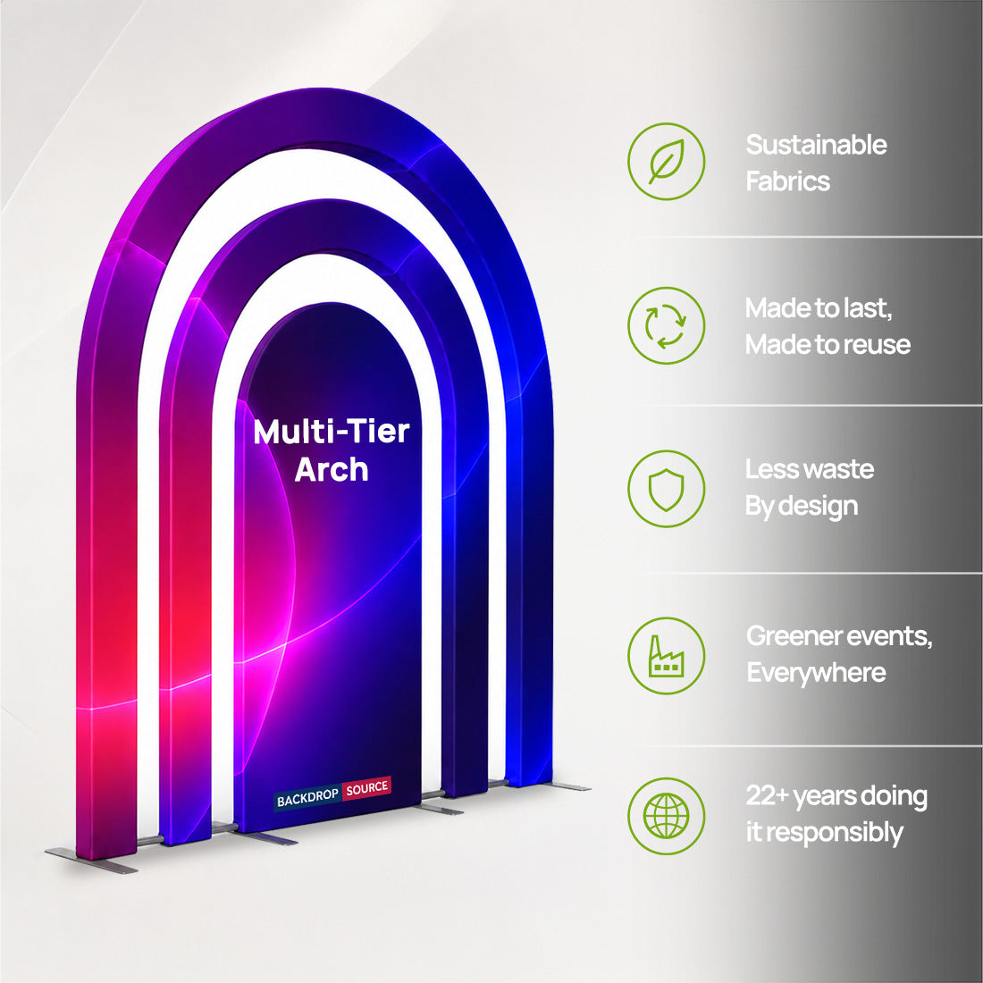 Multi-Tier Fabric Event Arch Display