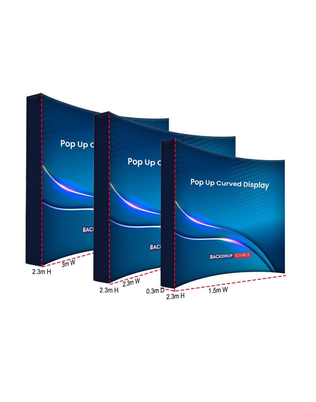 Fabric Pop Up Curved Velcro Media Wall Displays