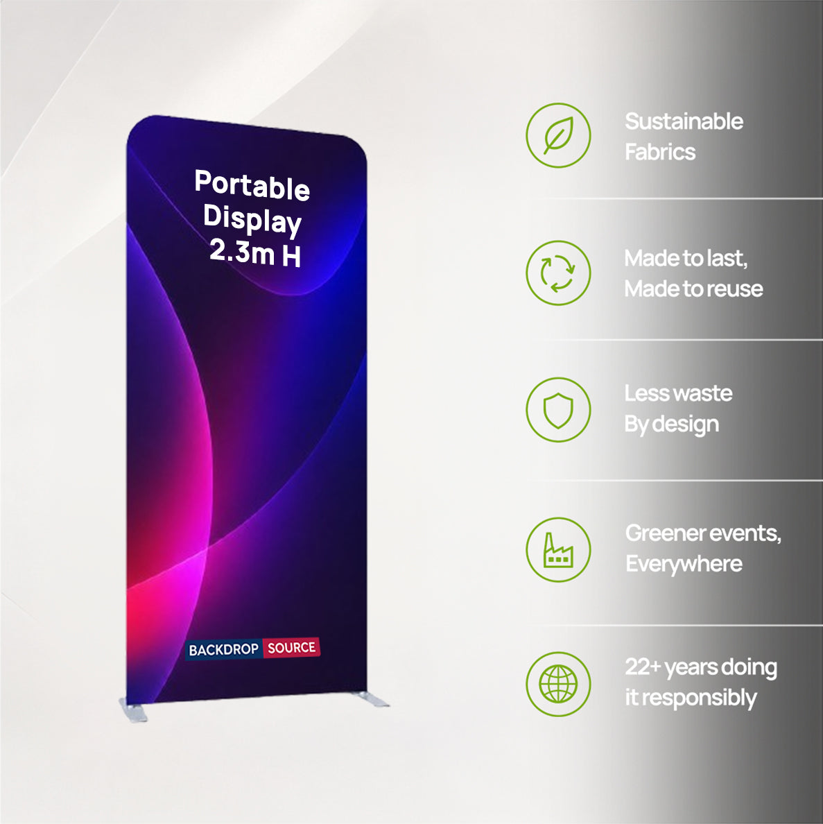 Portable 2.3m High Fabric Exhibit Display