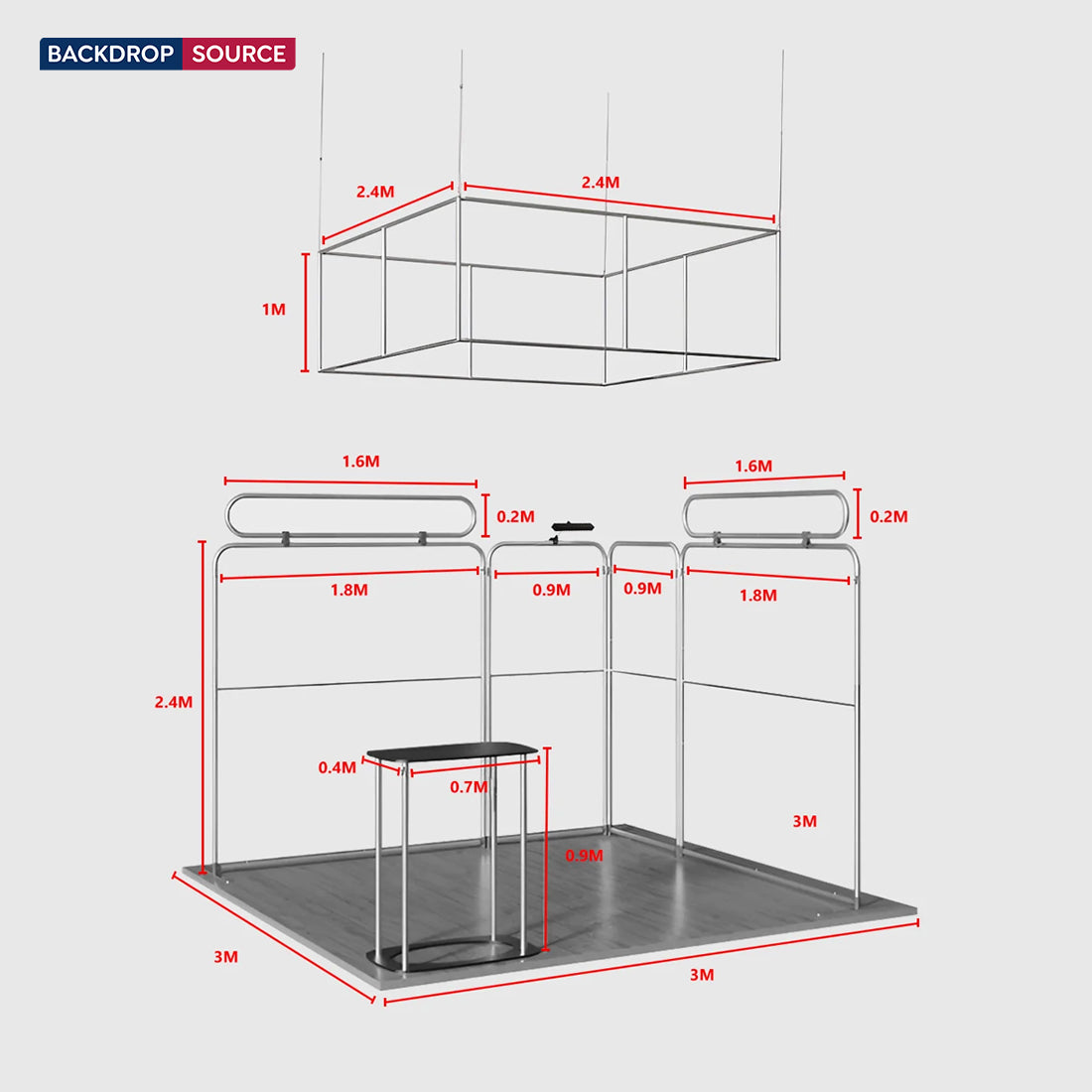 Portable Exhibit Display 3m x 3m - Model 30