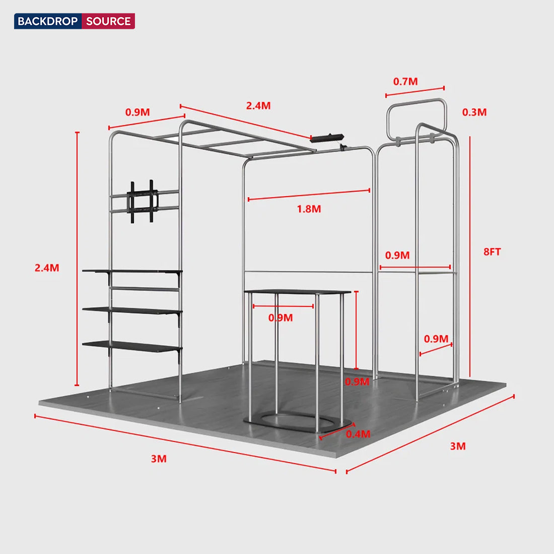 Portable Exhibit Display 3m x 3m - Model 31