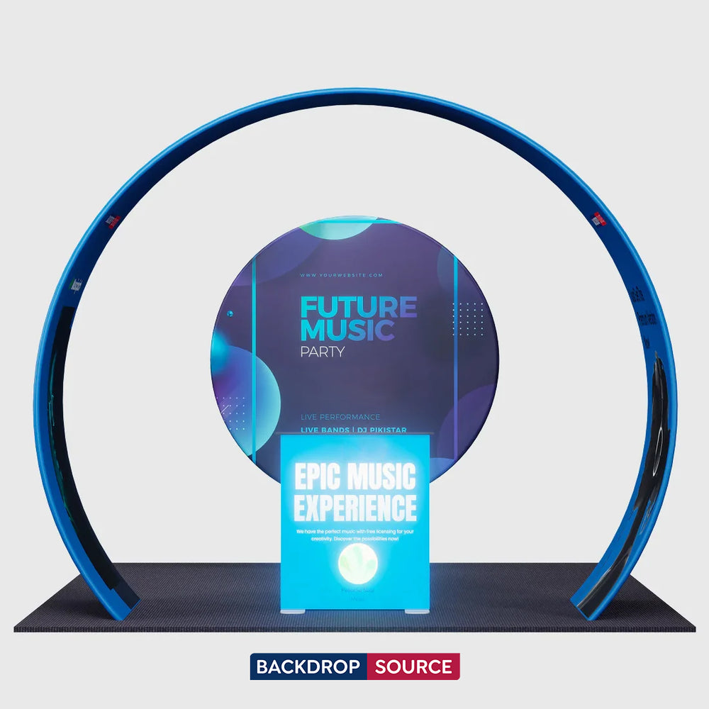 3x3m Tapered Arch Booth Kit with Circle Backdrop & Lightbox