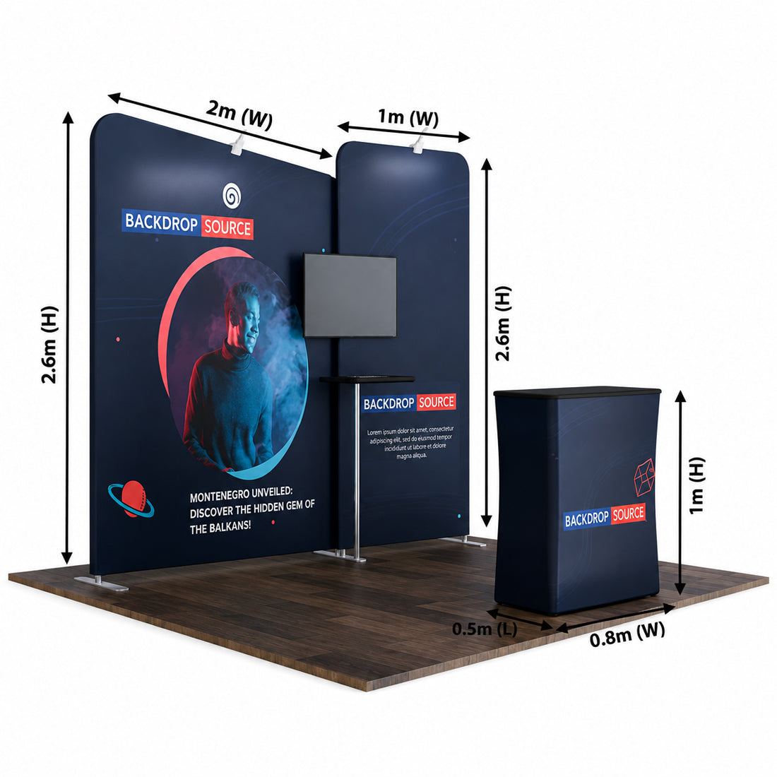 Portable Exhibit Display 3m x 3m - Model 7