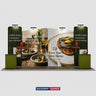 6x3m Booth Kit with Inclined Walls, 2 Counters & TV Mounts