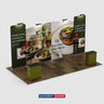 6x3m Booth Kit with Inclined Walls, 2 Counters & TV Mounts