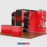 6x3m Booth Kit with 3D Wall Box, Waterfall Arches & 2 Counters