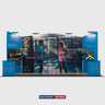 6x3m Booth Kit with Four Inclined Walls & 2 Counters