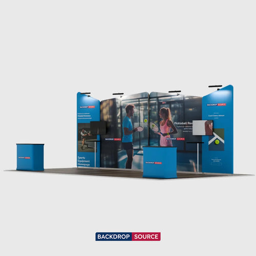 6x3m Booth Kit with Four Inclined Walls & 2 Counters