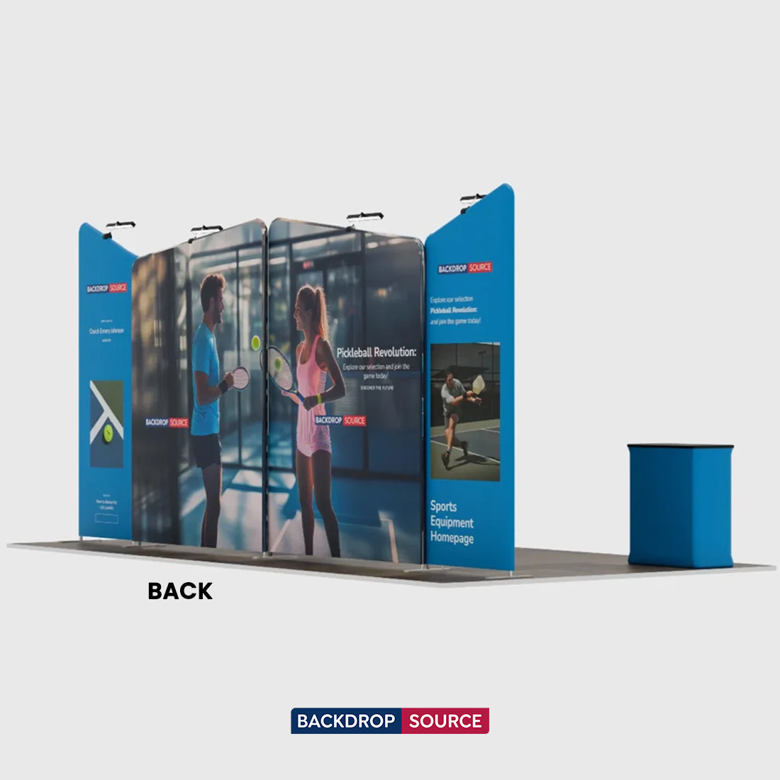 6x3m Booth Kit with Four Inclined Walls & 2 Counters