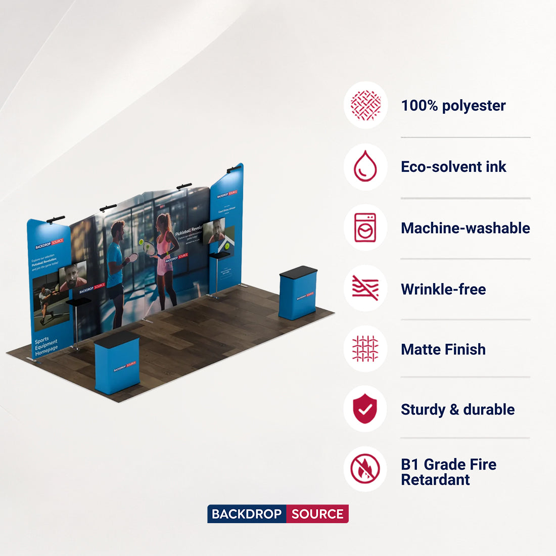 6x3m Booth Kit with Four Inclined Walls & 2 Counters