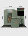 3x3m Booth Kit with S-Curve Wall & Sloped Arch, Counter & TV