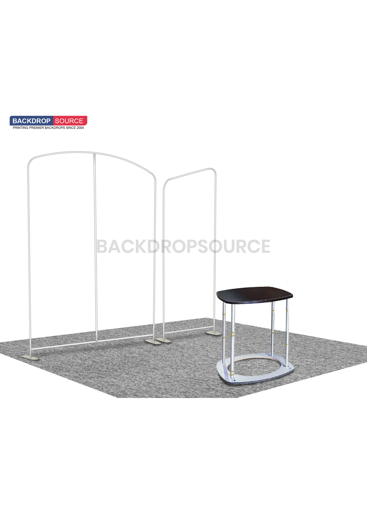3x3m Booth Kit with Inclined Wall & Sloped Arch + Counter