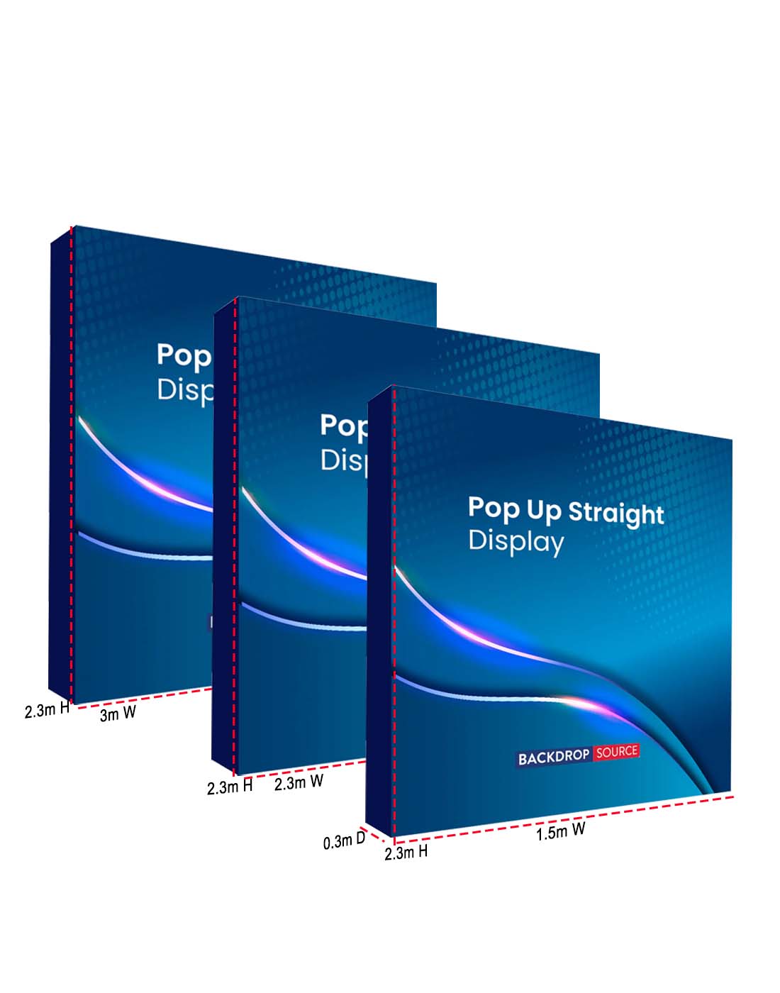 Fabric Pop Up Straight Velcro Media Wall Displays