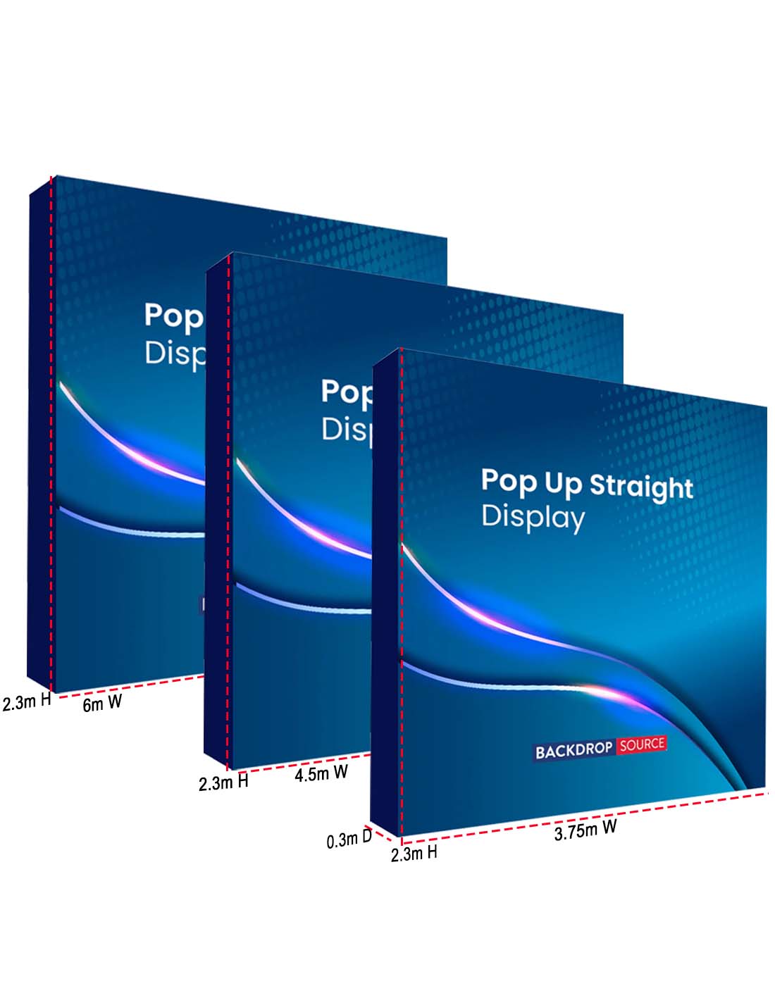 Fabric Pop Up Straight Velcro Media Wall Displays