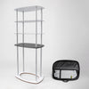 Rectangular Fabric Display Counter with Acrylic Triple Shelves