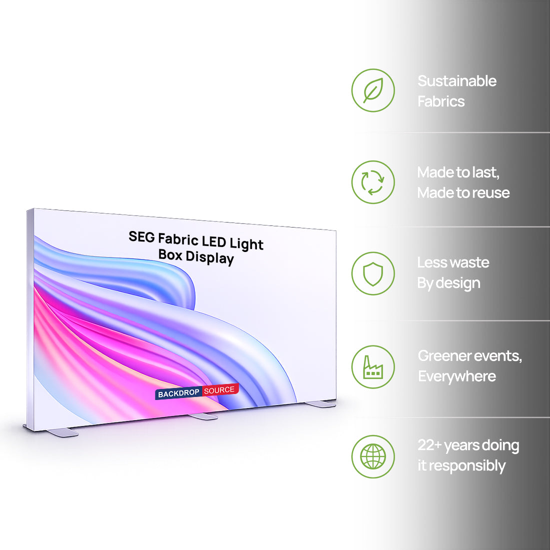 SEG Frameless Fabric LED Light Box Display - 4m W x 2.5m H