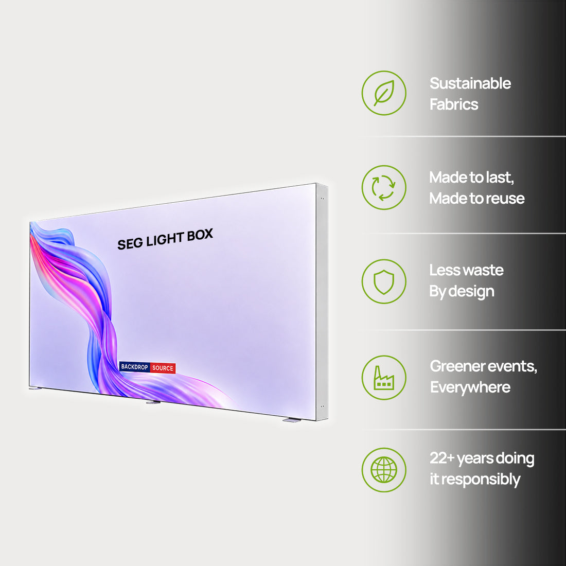 SEG Frameless Fabric LED Light Box Display - 6m W x 2.5m H