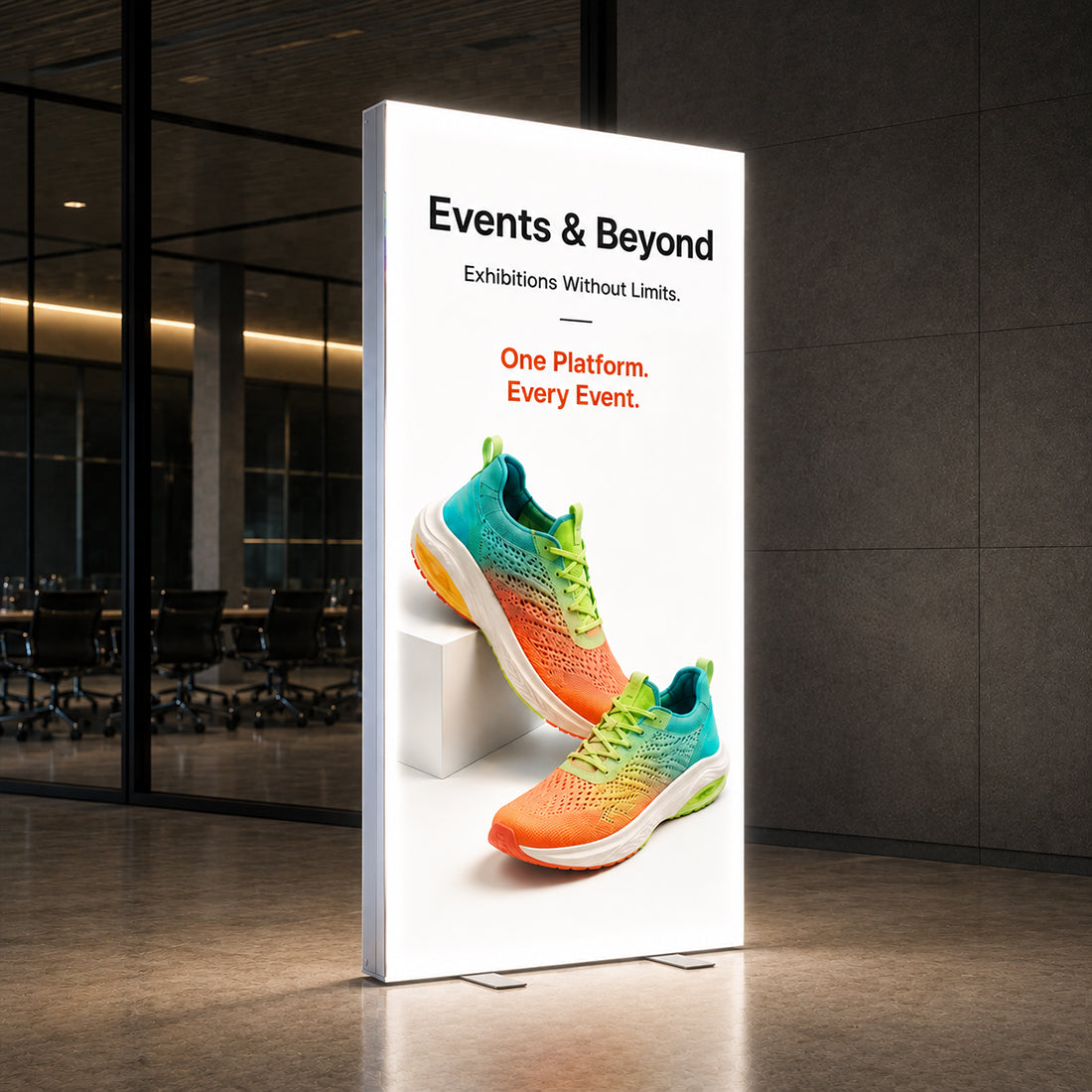 SEG Frameless Fabric LED Light Box Display - 1m W x 2m H