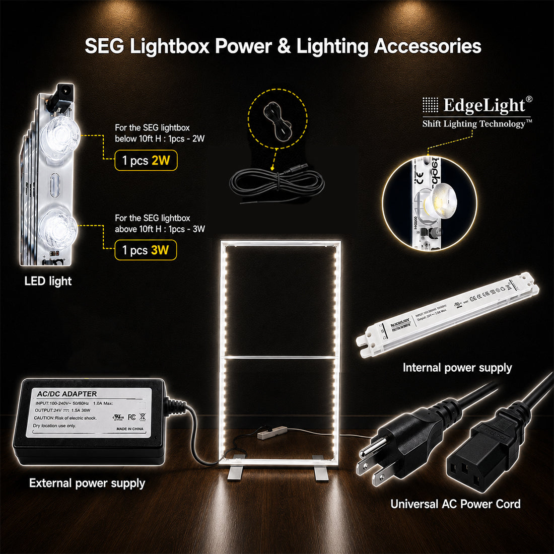 SEG Frameless Fabric LED Light Box Display - 1.2m W x 2m H