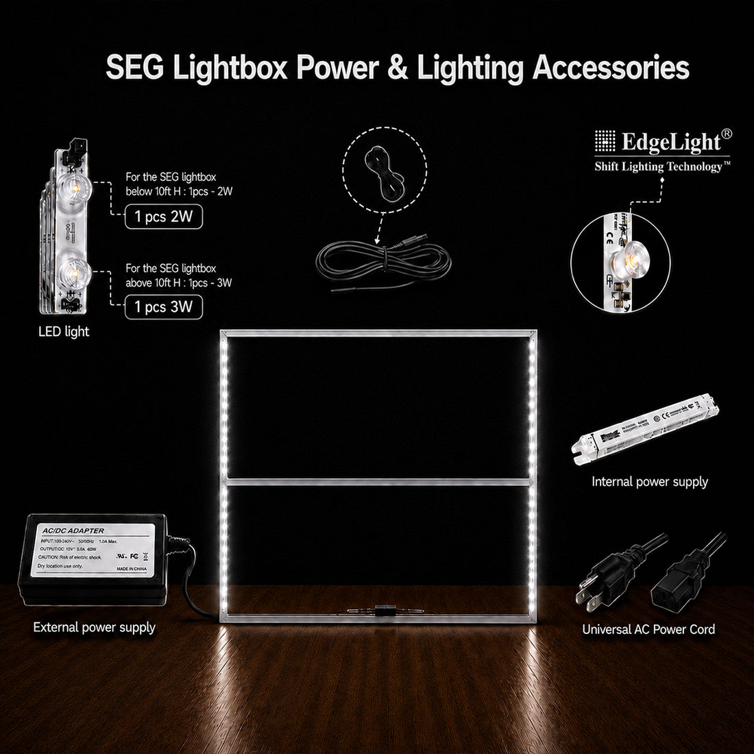 SEG Frameless Fabric LED Light Box Display - 2.5m W x 2.5m H