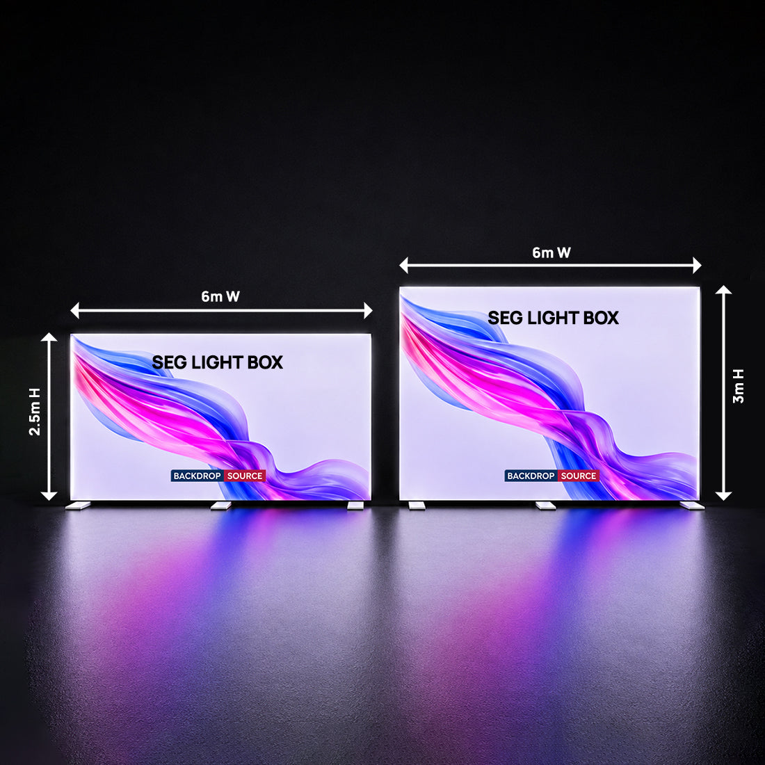 SEG Frameless Fabric LED Light Box Display - 6m W x 2.5m H