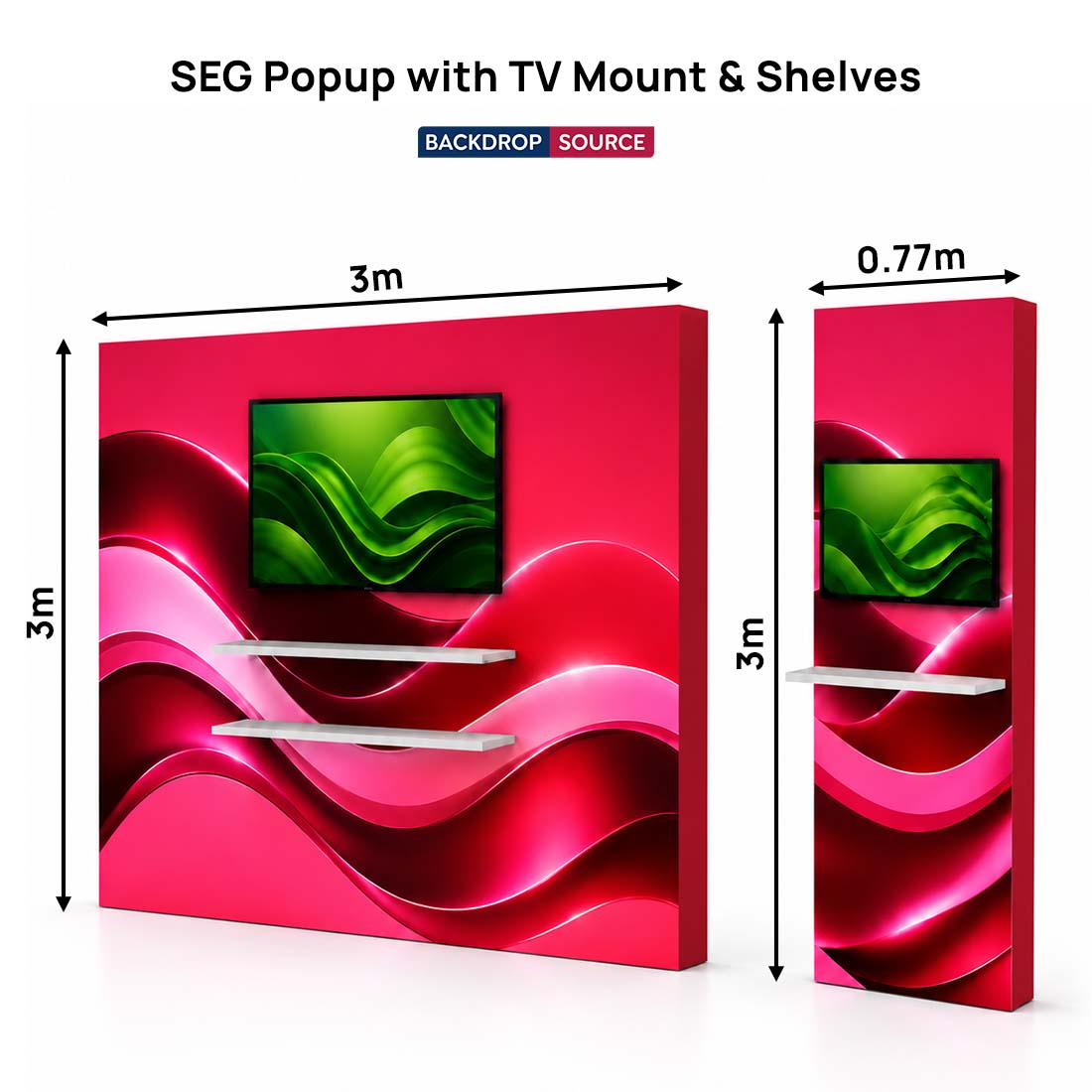 SEG Popup Display with TV Mount & External Shelves