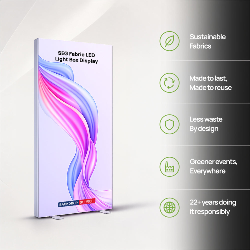 SEG Frameless Fabric LED Light Box Display - 1m W x 2m H