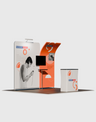 3x3m Booth Kit with Curved & Tall Straight Walls, Counter & TV