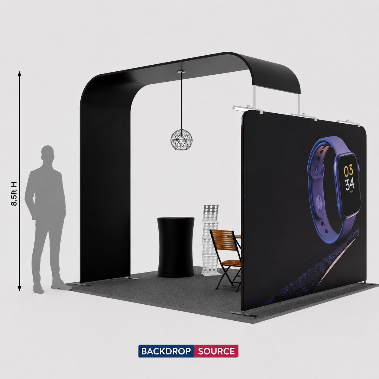 Modular L Arch TV Display Exhibition Kit for 3m Wide Booths