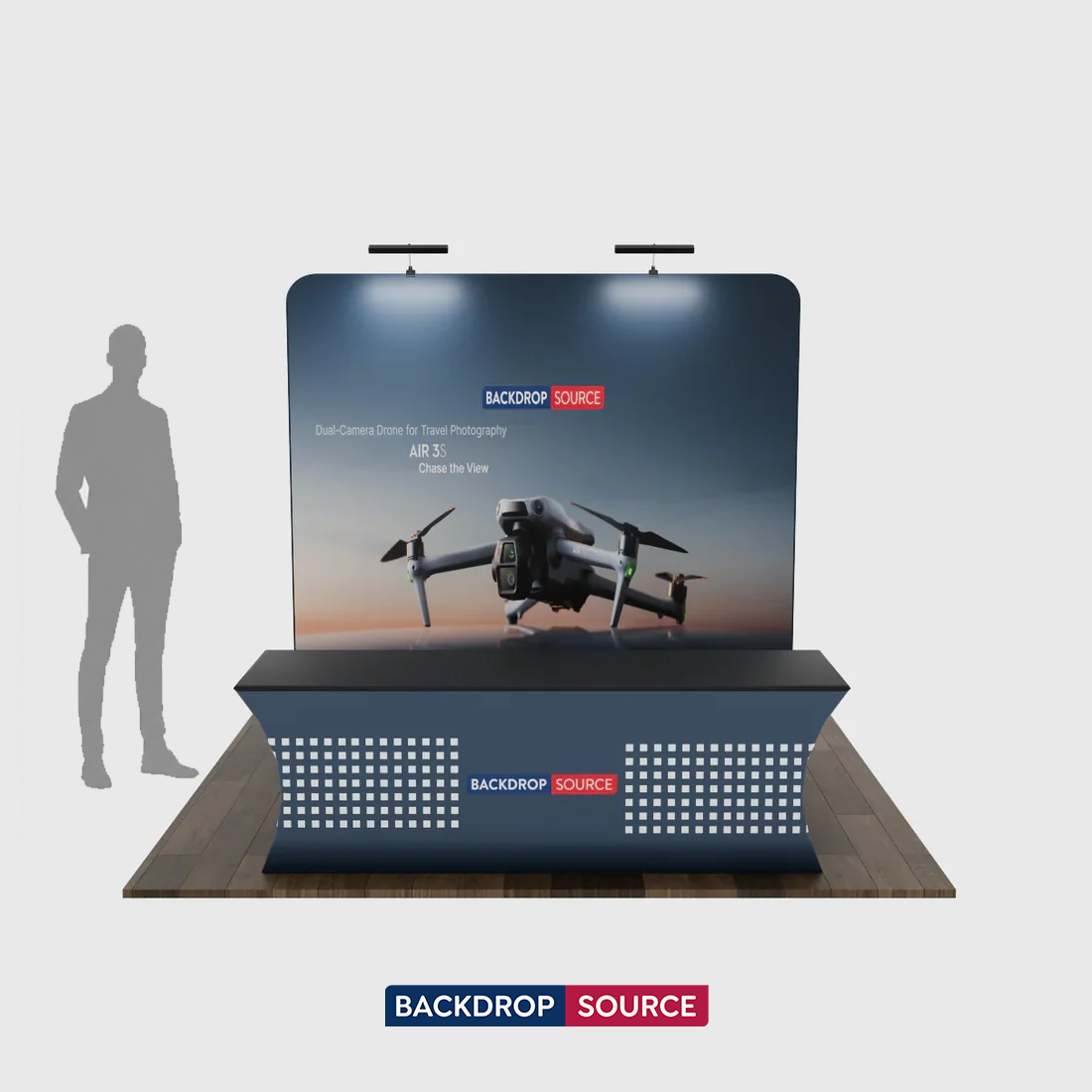 Compact 3mx3m Booth Kit with Backwall and Table Cover