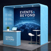 Square Arch Fabric Trade Show Booth with Built-In Shelf