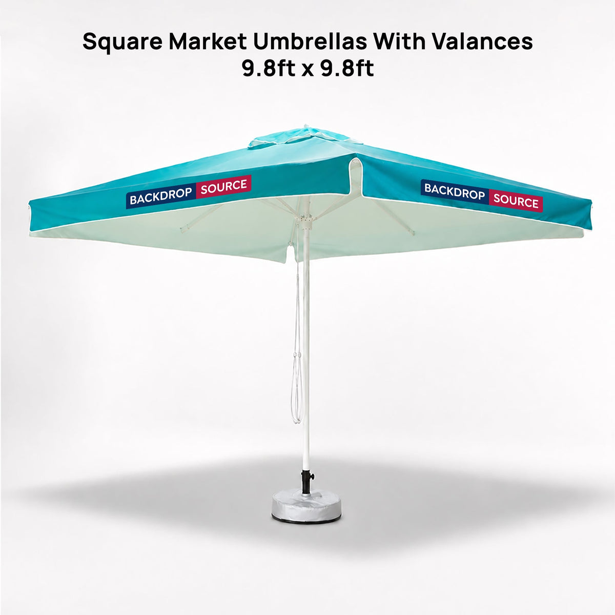 Square Market Umbrellas With Valances  – 9.8ft x 9.8ft