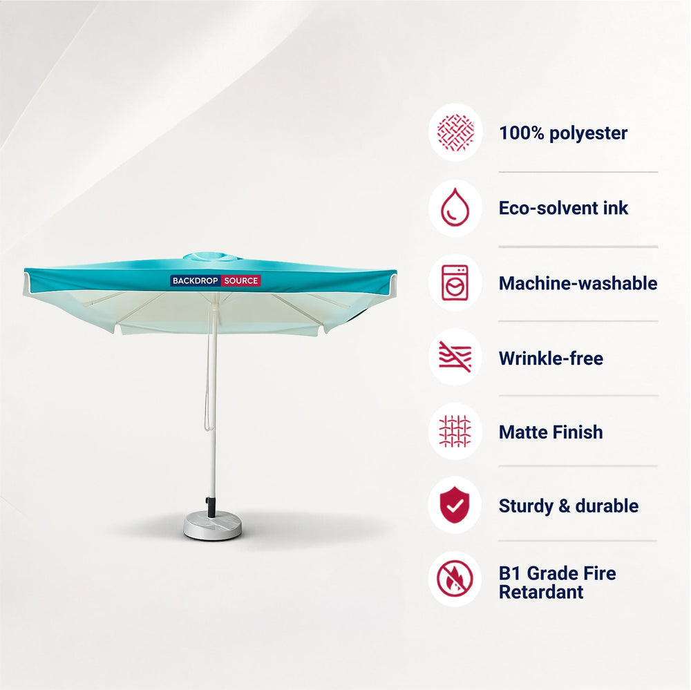 Square Market Umbrellas With Valances  – 9.8ft x 9.8ft