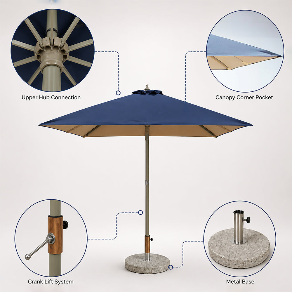 Square Patio Umbrella – 2m x 2m