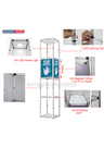 Square Portable Aluminum Spiral Tower Display - 5 Layer Shelves