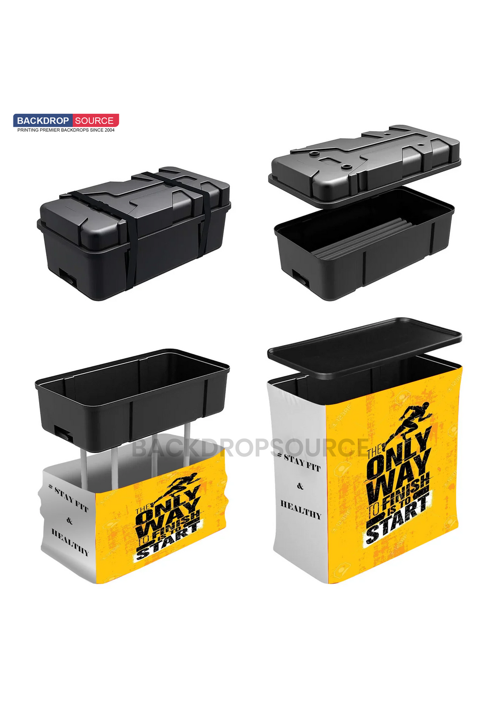 3m x 3m Straight Exhibit Pro 3-in-1 Display Kit with Hard Podium Case