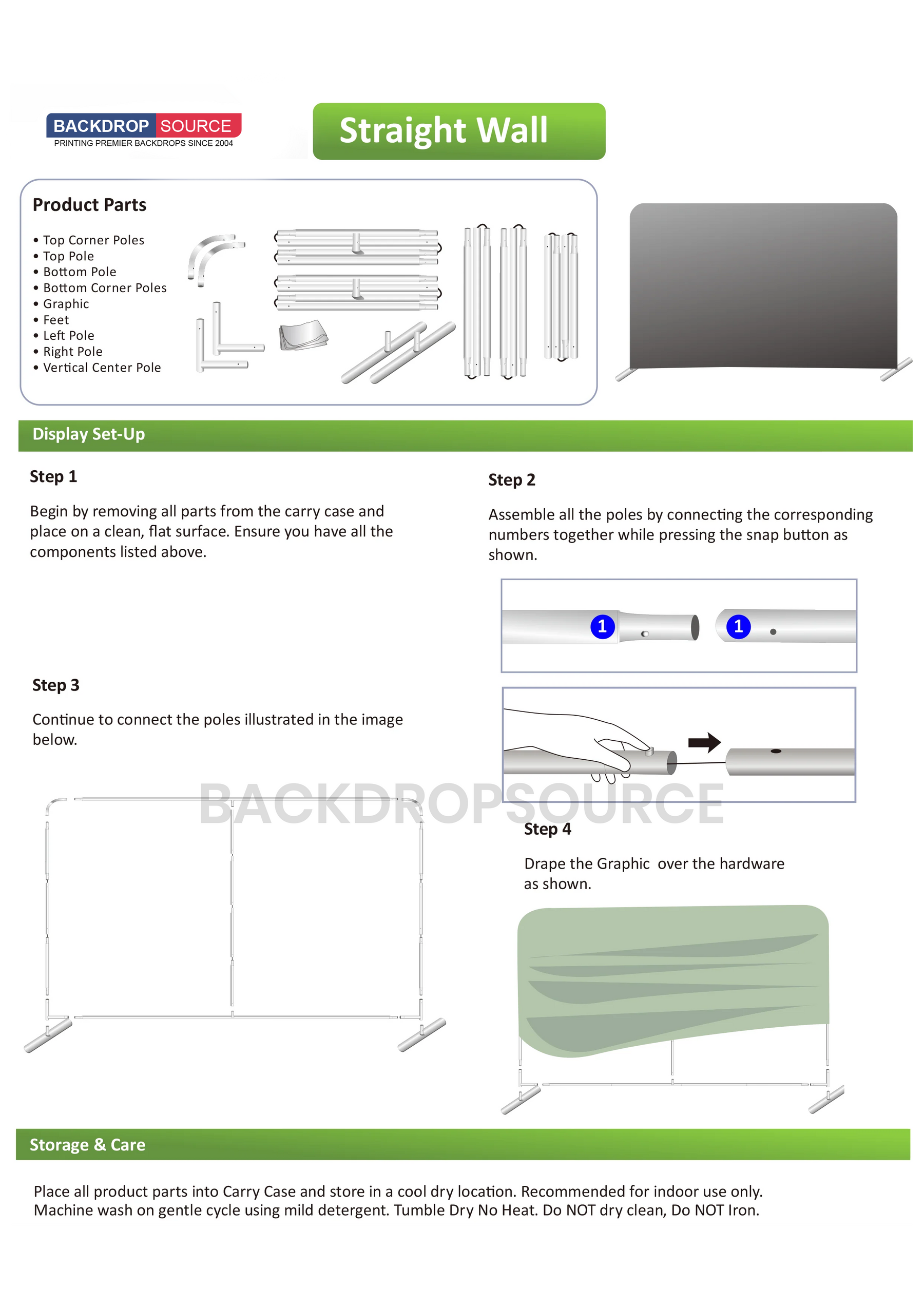 Premium Straight Tension Fabric Backdrop Display
