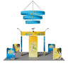 6x6m Island Booth with 360 Photo Booth & Tiered Hanging Sign